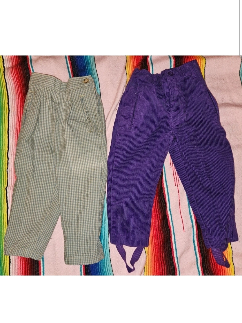 GAP Purple Corduroy Kids Pants & Green Plaid Casual Bottoms Size 2T 100% Cotton